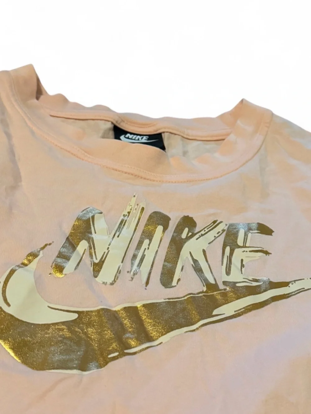Nike Pink Long Sleeve Tee with Gold Logo